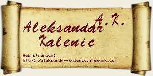 Aleksandar Kalenić vizit kartica